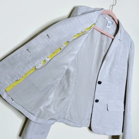 ⚡️SOLD⚡️ dvf diane von furstenberg grey linen-blend school boy blazer - size 8 - Picture 8 of 9
